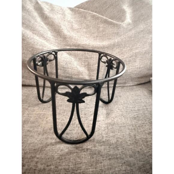 Longaberger Wrought Iron Pedestal Plant Stand Plate Stand 6” - Picture 3 of 7